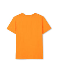 Cotton T-shirt with logo print - Orange