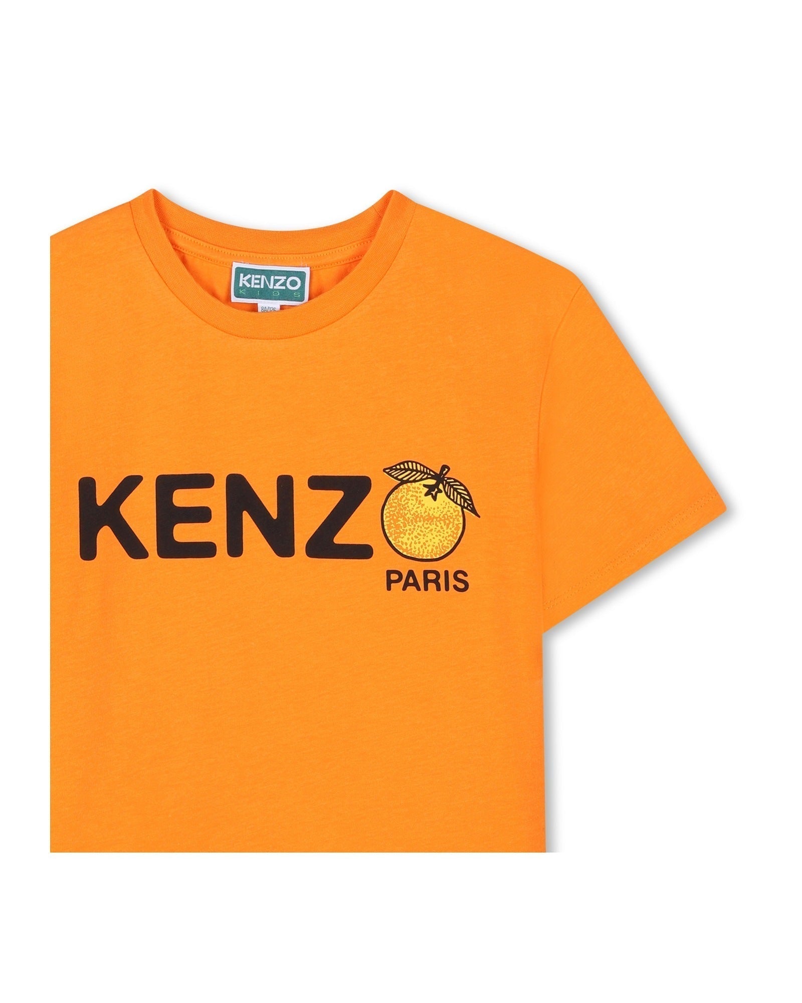 Cotton T-shirt with logo print - Orange