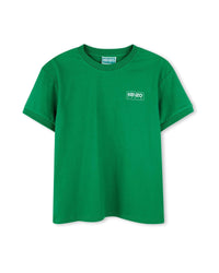Cotton T-shirt with logo print - Loden