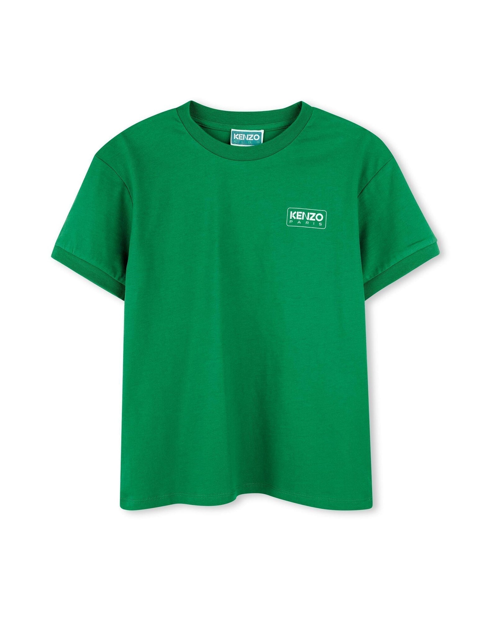 Cotton T-shirt with logo print - Loden