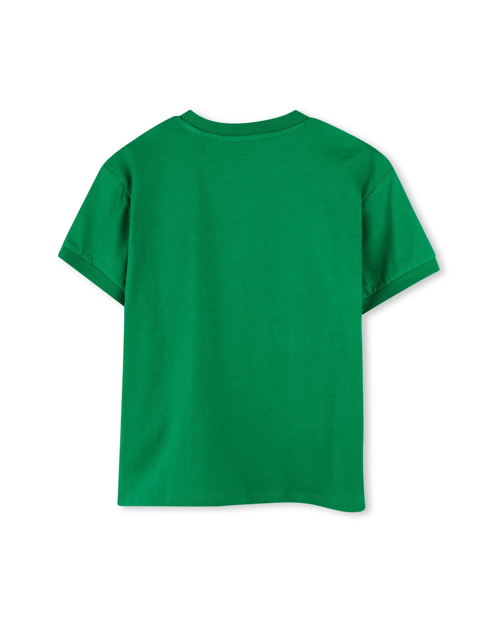 Cotton T-shirt with logo print - Loden