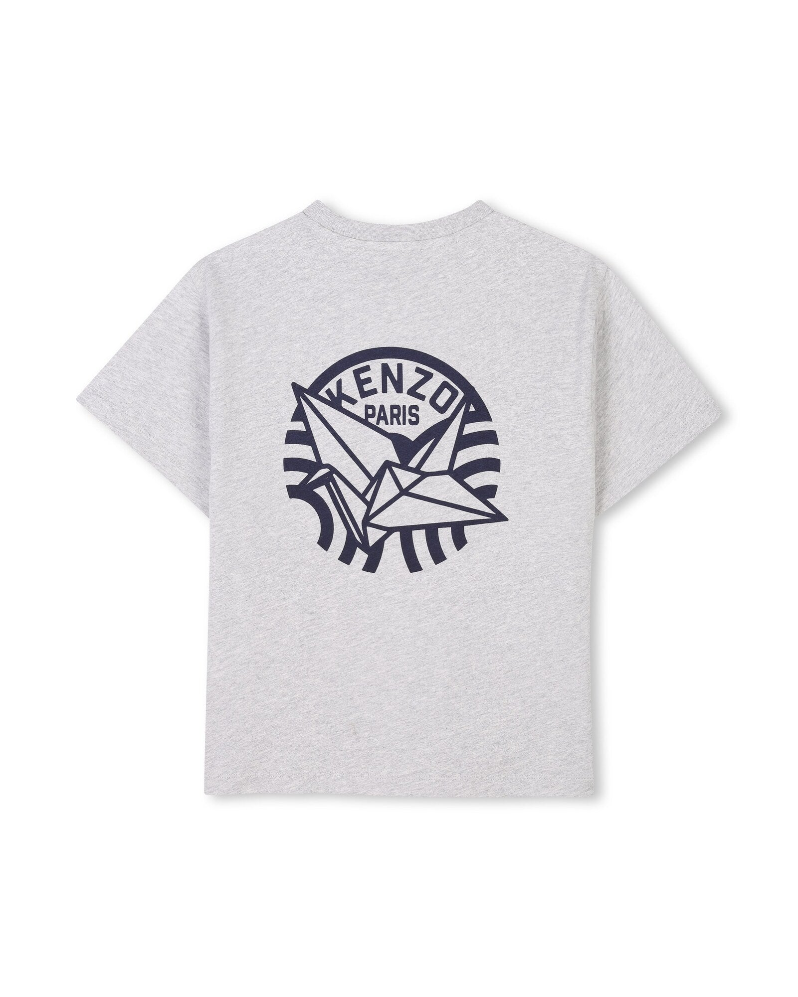 Cotton T-shirt with branded images - Mottled Grey