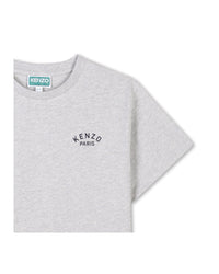 Cotton T-shirt with branded images - Mottled Grey