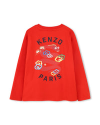 Long-sleeved T-shirt with cotton logo - Piment