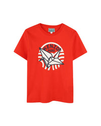 Cotton T-shirt with logo print - Rouge Vif