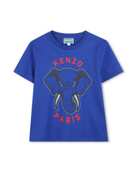 Cotton T-shirt with logo print - Wave Blue