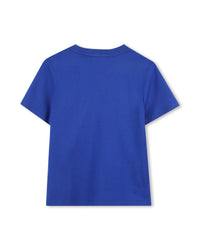 Cotton T-shirt with logo print - Wave Blue