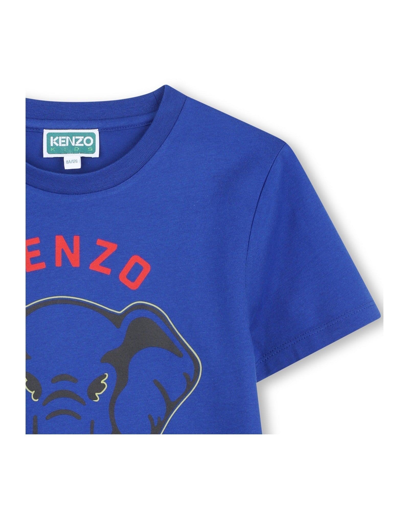 Cotton T-shirt with logo print - Wave Blue