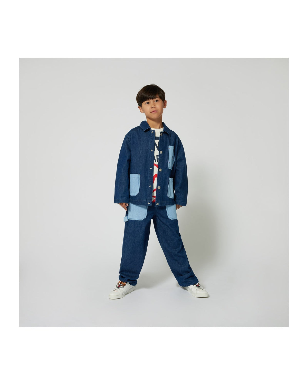 Veste brodée en denim - Stone