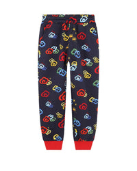 Pantalon jogging avec logo en coton - Bleu de Chiné