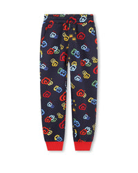 Pantalon jogging avec logo en coton - Bleu de Chiné