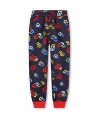 Pantalon jogging avec logo en coton - Bleu de Chiné