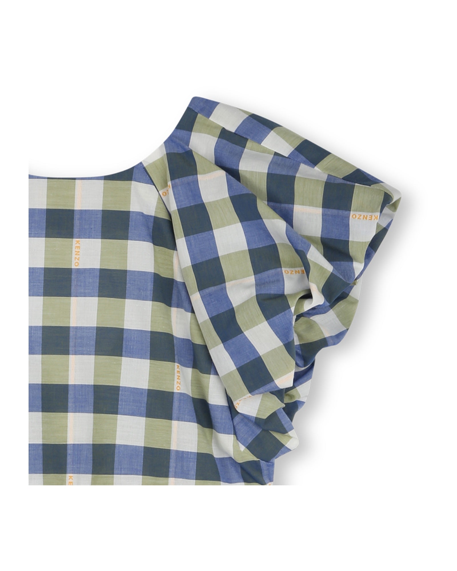 Robe à carreaux volantée - Wave Blue