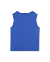 Débardeur à imprimé en coton - Wave Blue