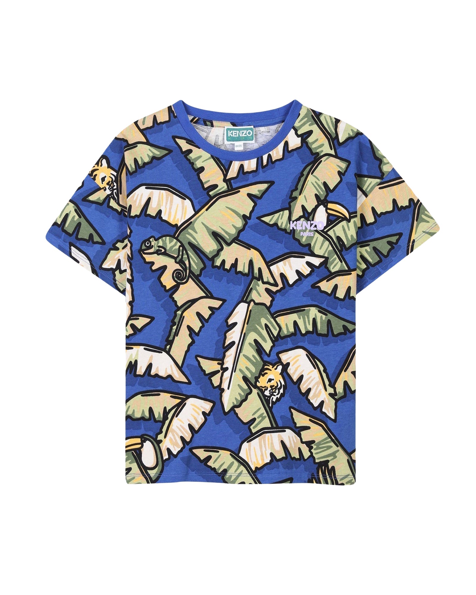Cotton print T-shirt - Wave Blue