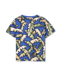 Cotton print T-shirt - Wave Blue