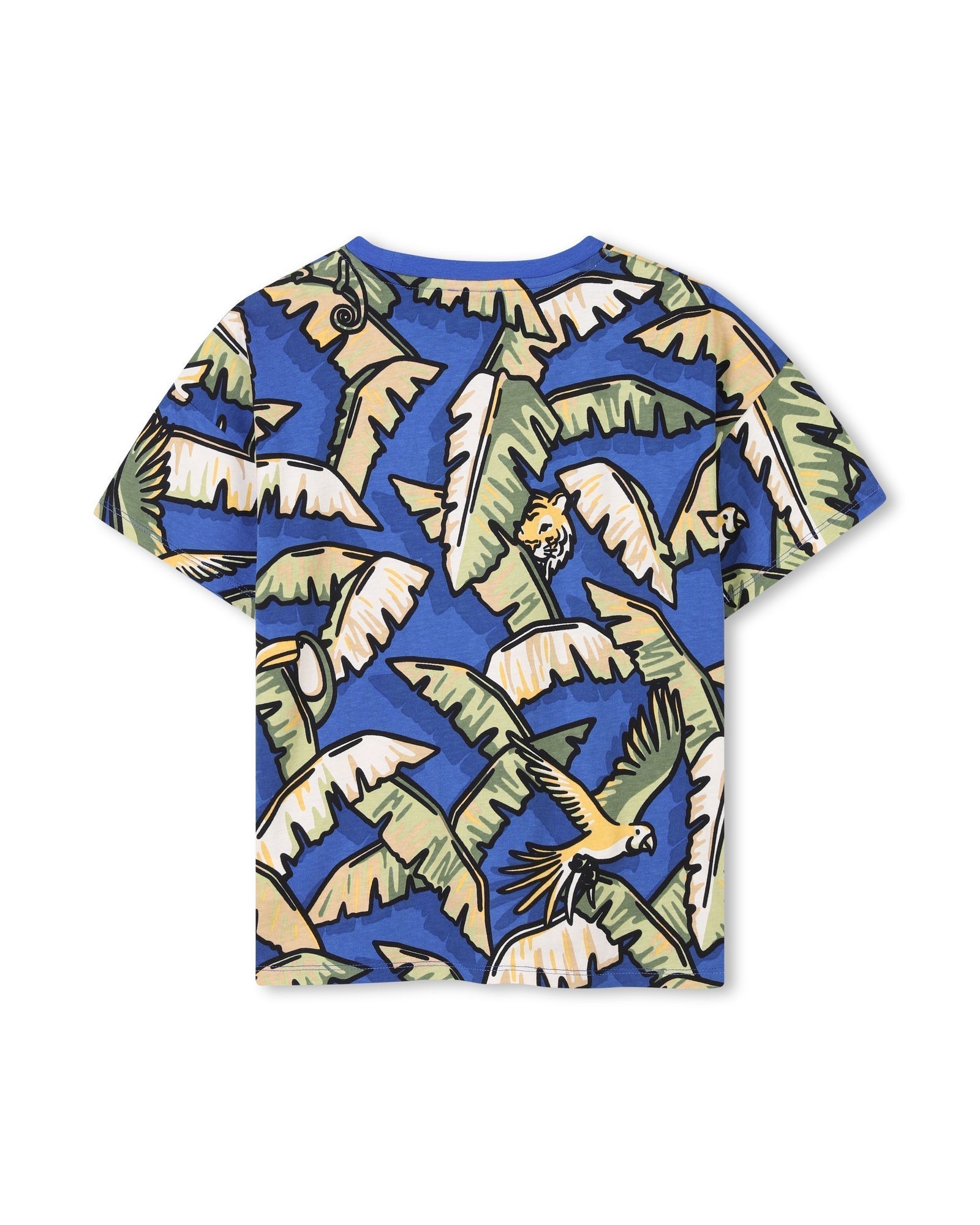 Cotton print T-shirt - Wave Blue