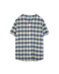 Chemise à carreaux en coton - Wave Blue