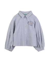 Blouse à rayures en coton - Bleu Air