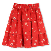 Ruffled skirt - Dark red