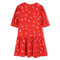 Robe à manches bouffantes - Rouge Foncé
