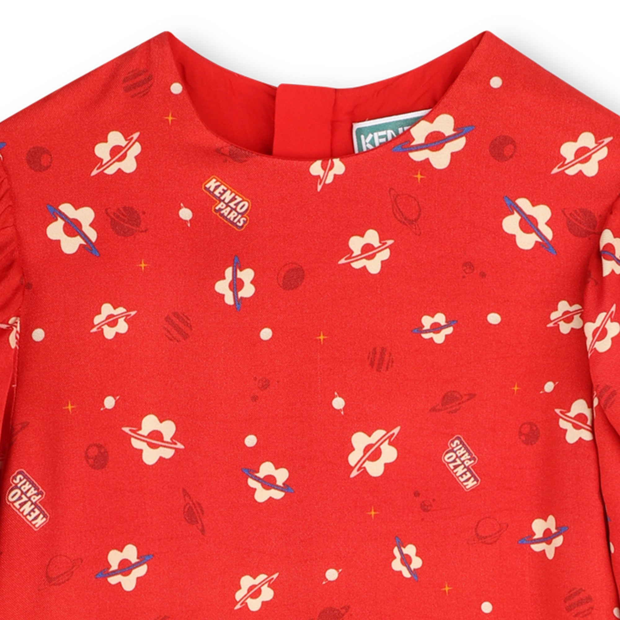 Robe à manches bouffantes - Rouge Foncé