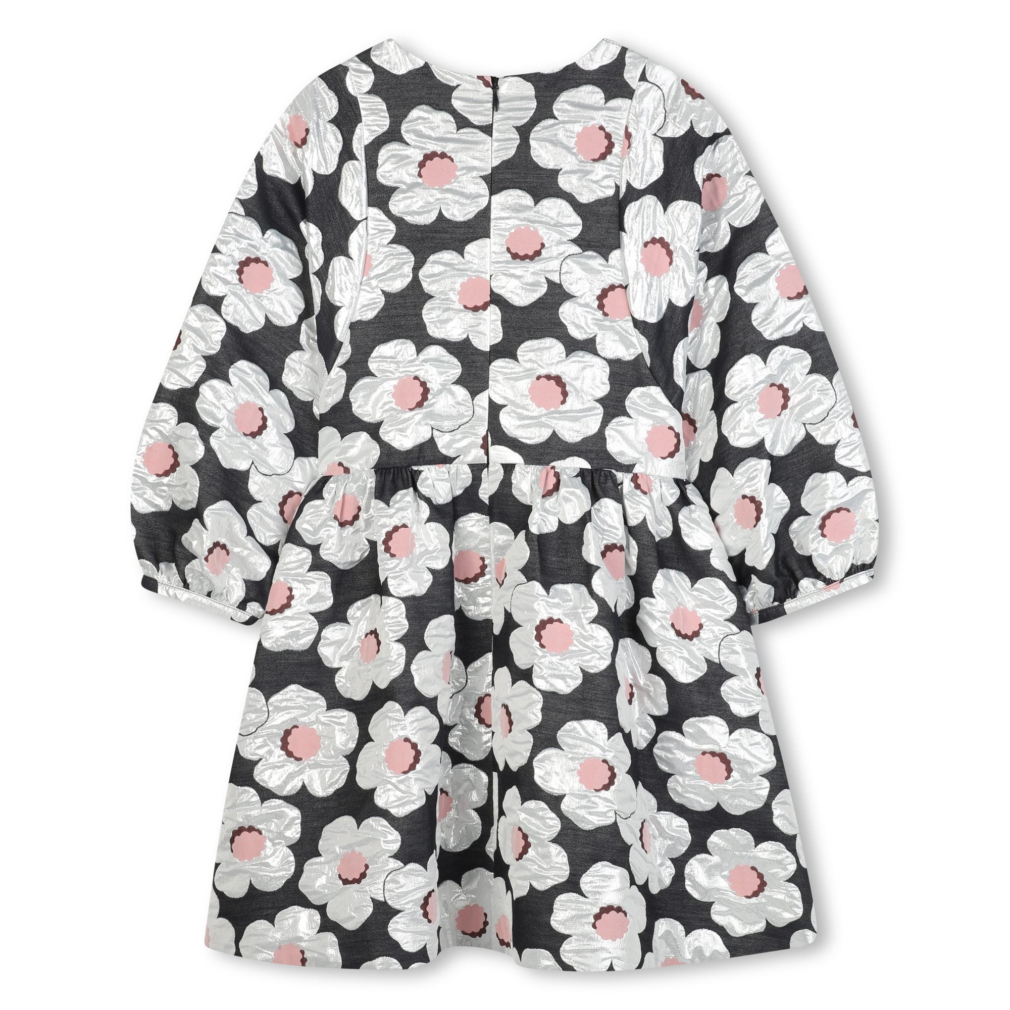 Robe froncée à motif jacquard - Navy