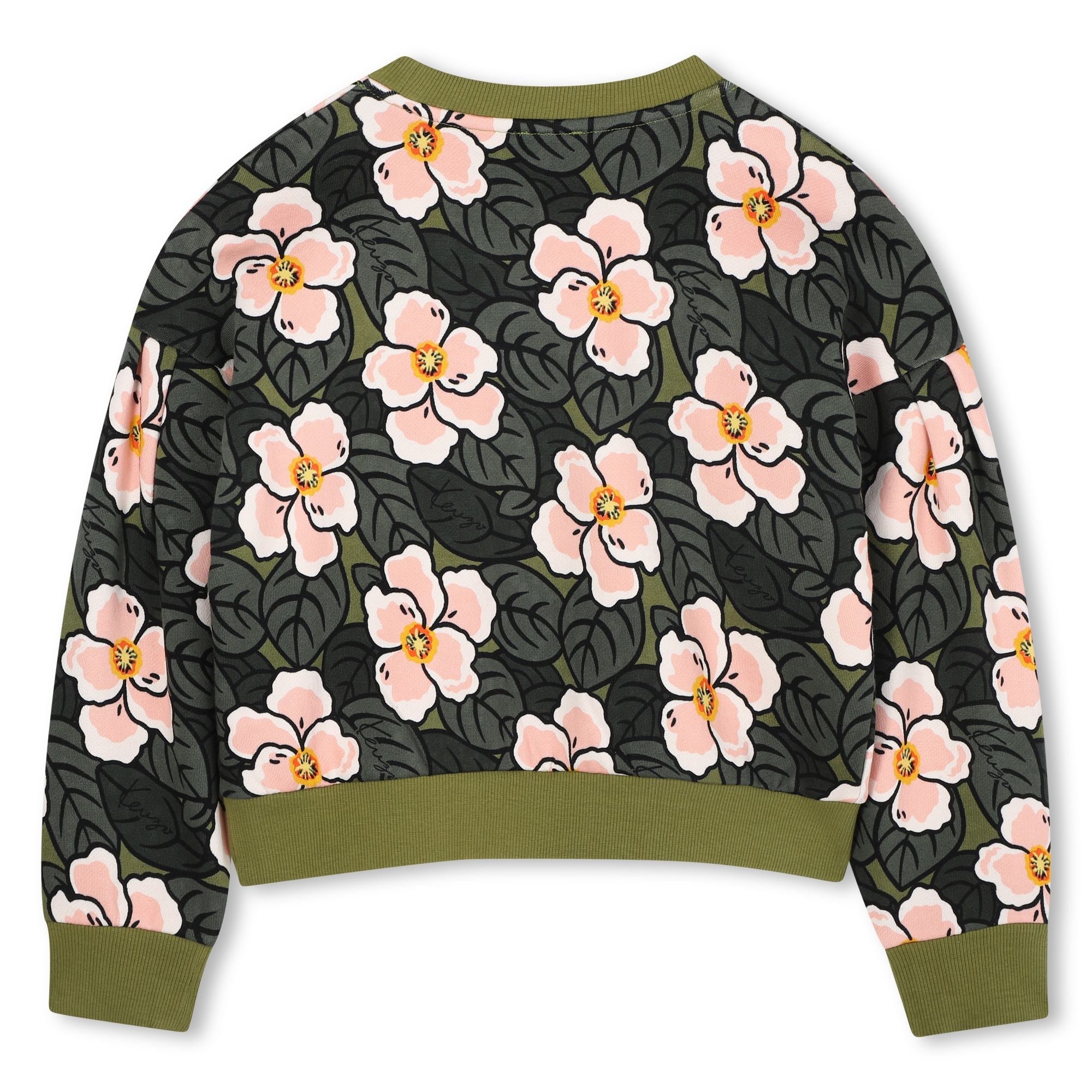 Sweatshirt col rond à motif fleuri - Pale Blush