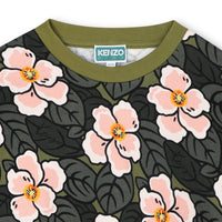 Sweatshirt col rond à motif fleuri - Pale Blush