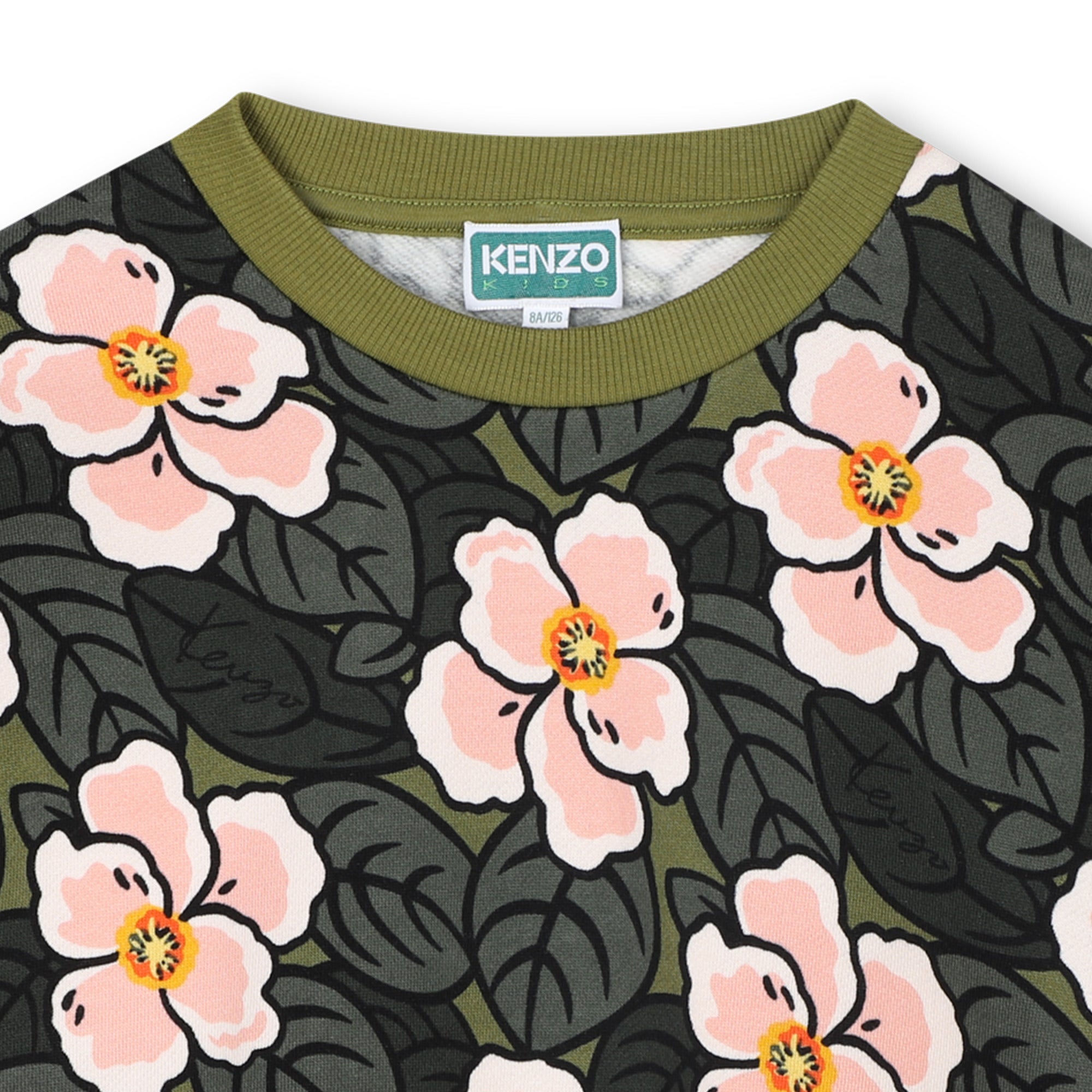 Sweatshirt col rond à motif fleuri - Pale Blush