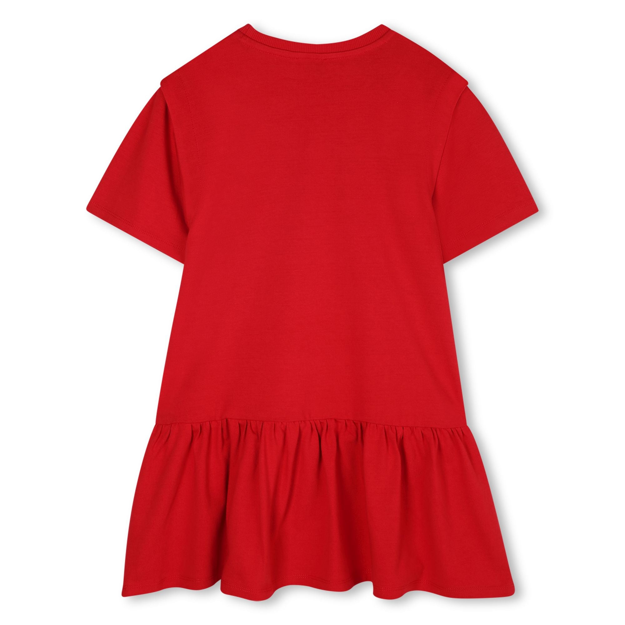 Robe évasée à motif marguerite - Rouge Foncé
