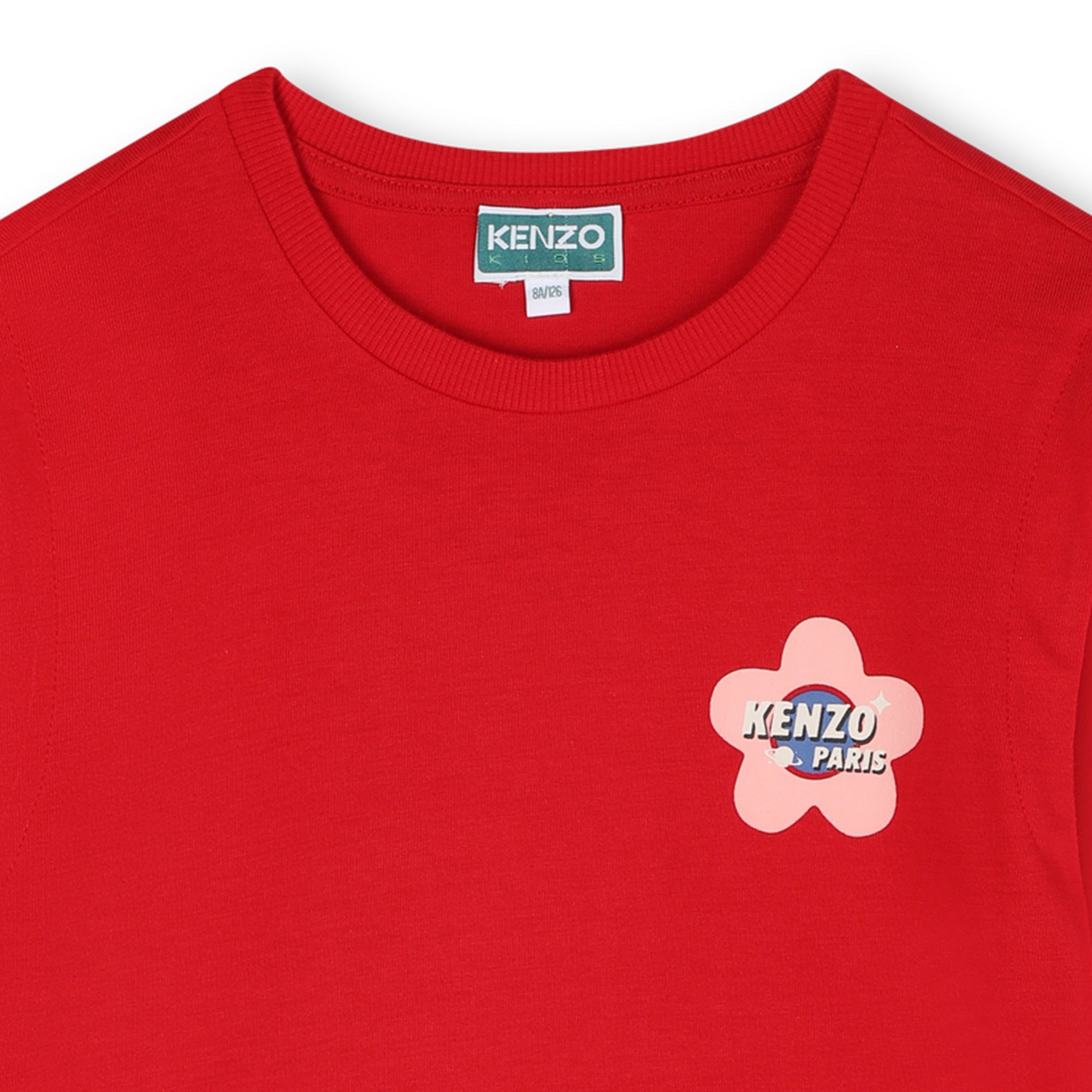 Robe évasée à motif marguerite - Rouge Foncé