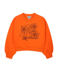 Sweatshirt col rond brodé - Orange Foncé