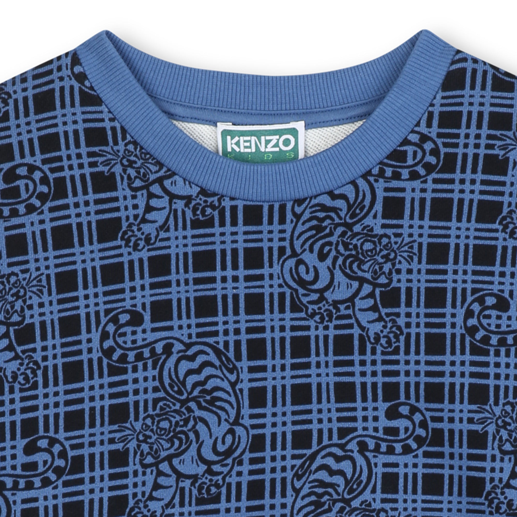 Sweatshirt col rond à motif jacquard - Bleu Air