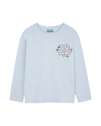 T-shirt manches longues à motif marguerite - Pale Blue