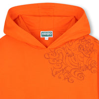 Hoodie with embroidered logo - Dark Orange