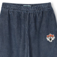 Elasticated corduroy trousers - Indigo