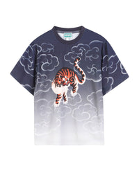 Short-sleeved tie & dye T-shirt - Mistral blue