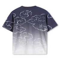 Short-sleeved tie & dye T-shirt - Mistral blue