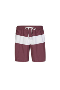Short de bain à cordon de serrage - Bordeaux & Ivoire