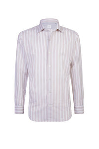 Chemise à col classique - Sable & Blanc