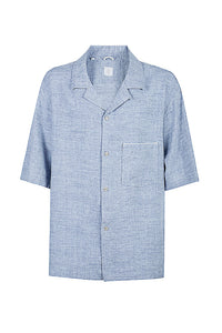 Chemise sans manches à col classique - - Bleu