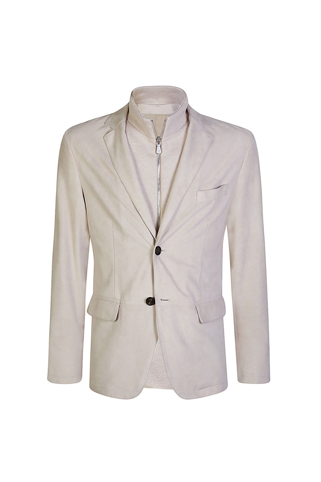 Veste à boutons et zipp intégré - Sable