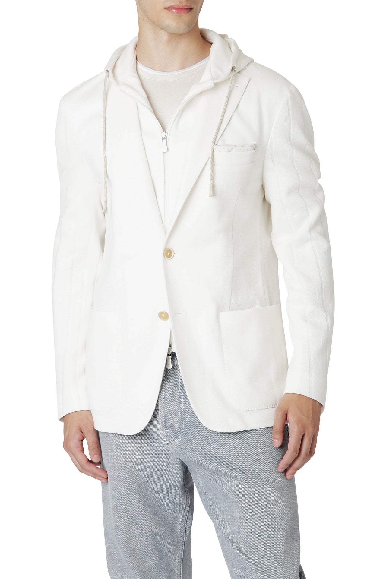 Veste à col classique et zipp intégré - Blanc