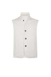 Veste sans manches à poches plaquées - Sable & Blanc