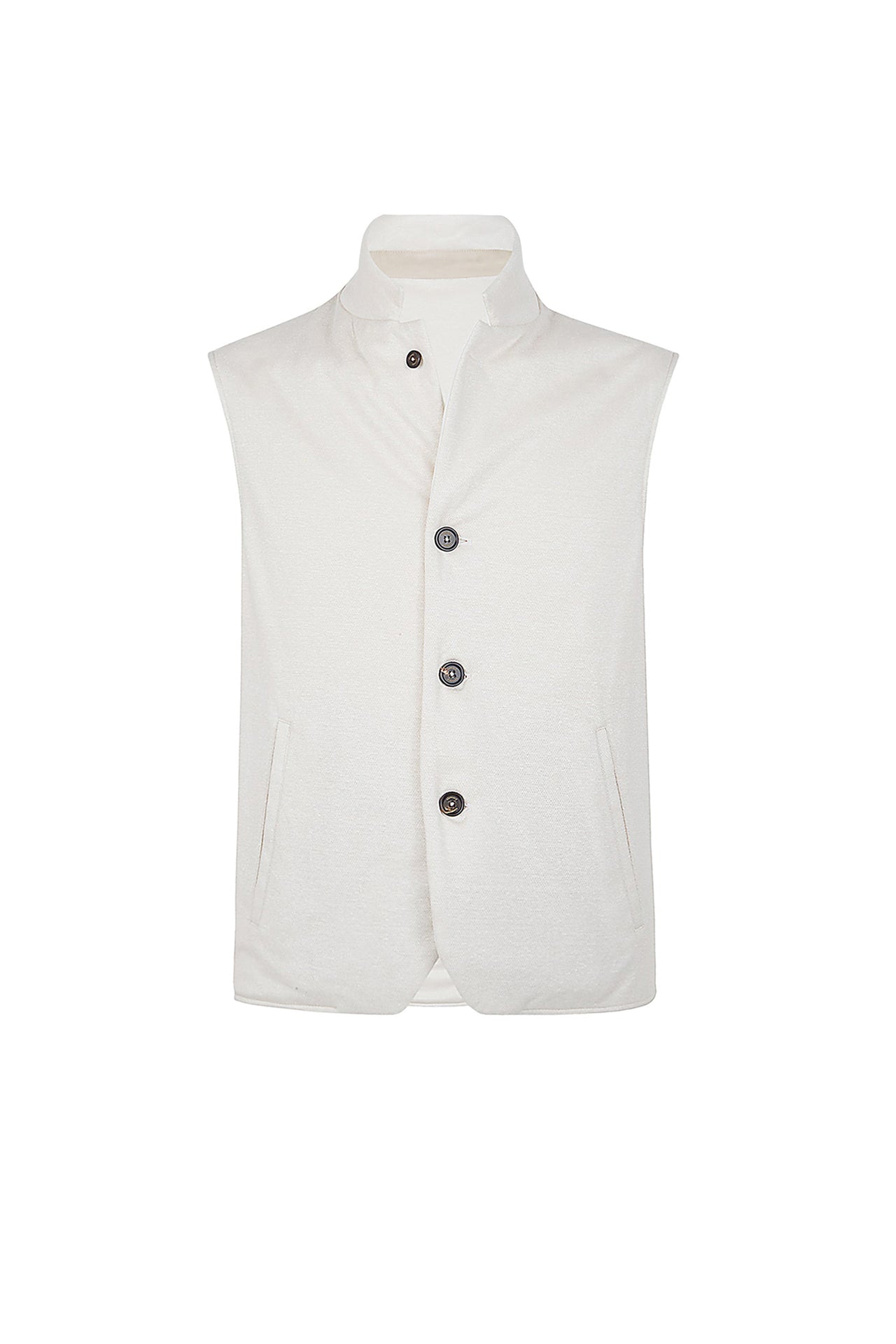 Veste sans manches à poches plaquées - Sable & Blanc