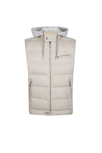 Veste sans manches à boutons - Beige & Gris clair