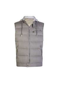 Veste sans manches à boutons - Sauge & Gris clair