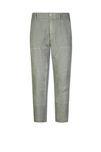 Pantalon ajusté à plis - - Vert Militaire