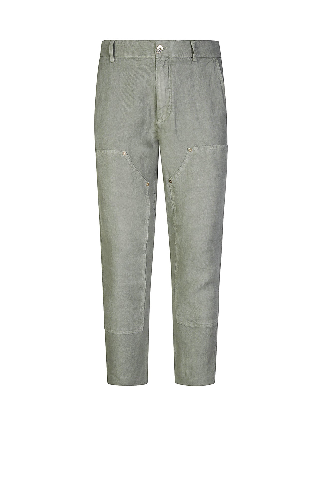Pantalon ajusté à plis - - Vert Militaire